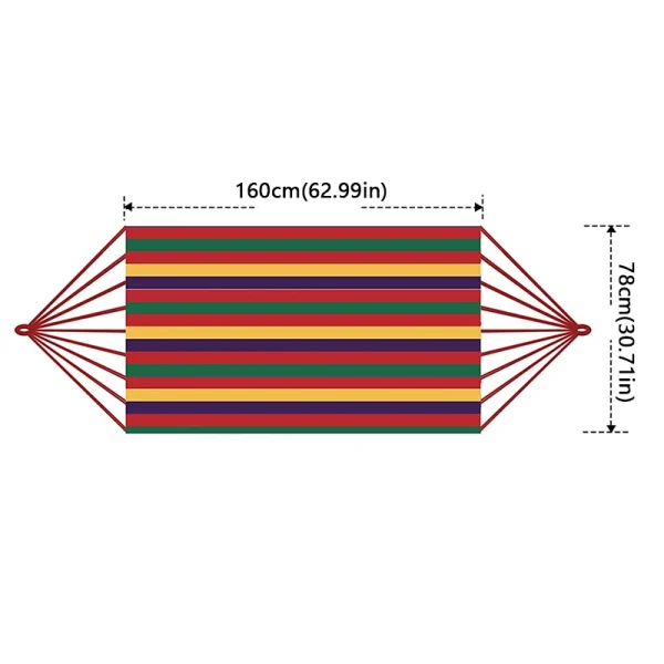 Outdoor Thickened Canvas Hammock Camping Outdoor Swing Net Hed Anti Rollover Striped Hanging Chair Hammock - Image 2