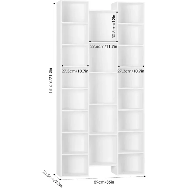 8 Tier Storage Tower Rack, CD DVD Storage Rack with Adjustable Shelves, Bookshelf Storage Organizer Shelf for Home Office - Image 5