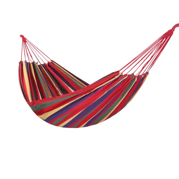 Outdoor Thickened Canvas Hammock Camping Outdoor Swing Net Hed Anti Rollover Striped Hanging Chair Hammock - Image 6